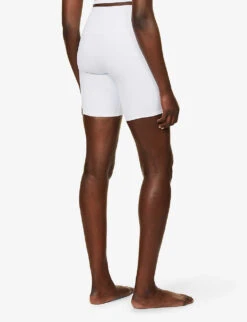 Logo-print High-rise Stretch-woven Shorts 9 Logo-print High-rise Stretch-woven Shorts -VogueVibe Store R03938599 WHITE ALT03