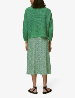 Whistles Ink Leopard-print Woven Midi Skirt -VogueVibe Store R03942768 MULTICOLOURED ALT03