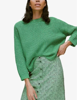 Whistles Ink Leopard-print Woven Midi Skirt -VogueVibe Store R03942768 MULTICOLOURED ALT04