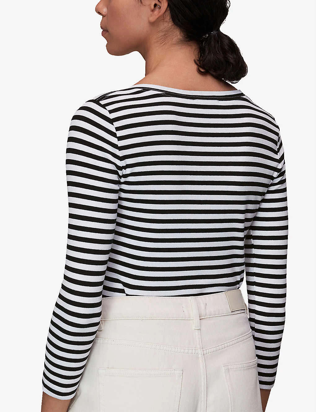 Whistles Striped Boat-neck Stretch-cotton Top 6 Whistles Striped Boat-neck Stretch-cotton Top - Image 4