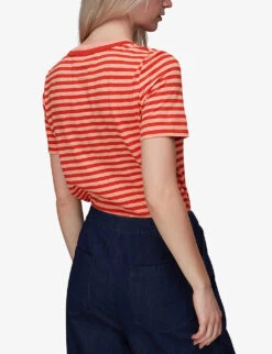 Whistles Rosa Striped Cotton-jersey T-shirt -VogueVibe Store R03945995 MULTICOLOURED ALT03
