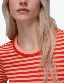 Whistles Rosa Striped Cotton-jersey T-shirt -VogueVibe Store R03945995 MULTICOLOURED ALT04