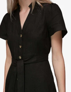 Whistles Emmie Relaxed-fit Linen Jumpsuit 11 Whistles Emmie Relaxed-fit Linen Jumpsuit -VogueVibe Store R03946311 BLACK ALT04