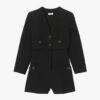 Sandro Seal Textured Tweed Playsuit -VogueVibe Store R03947922 NOIRGRIS M
