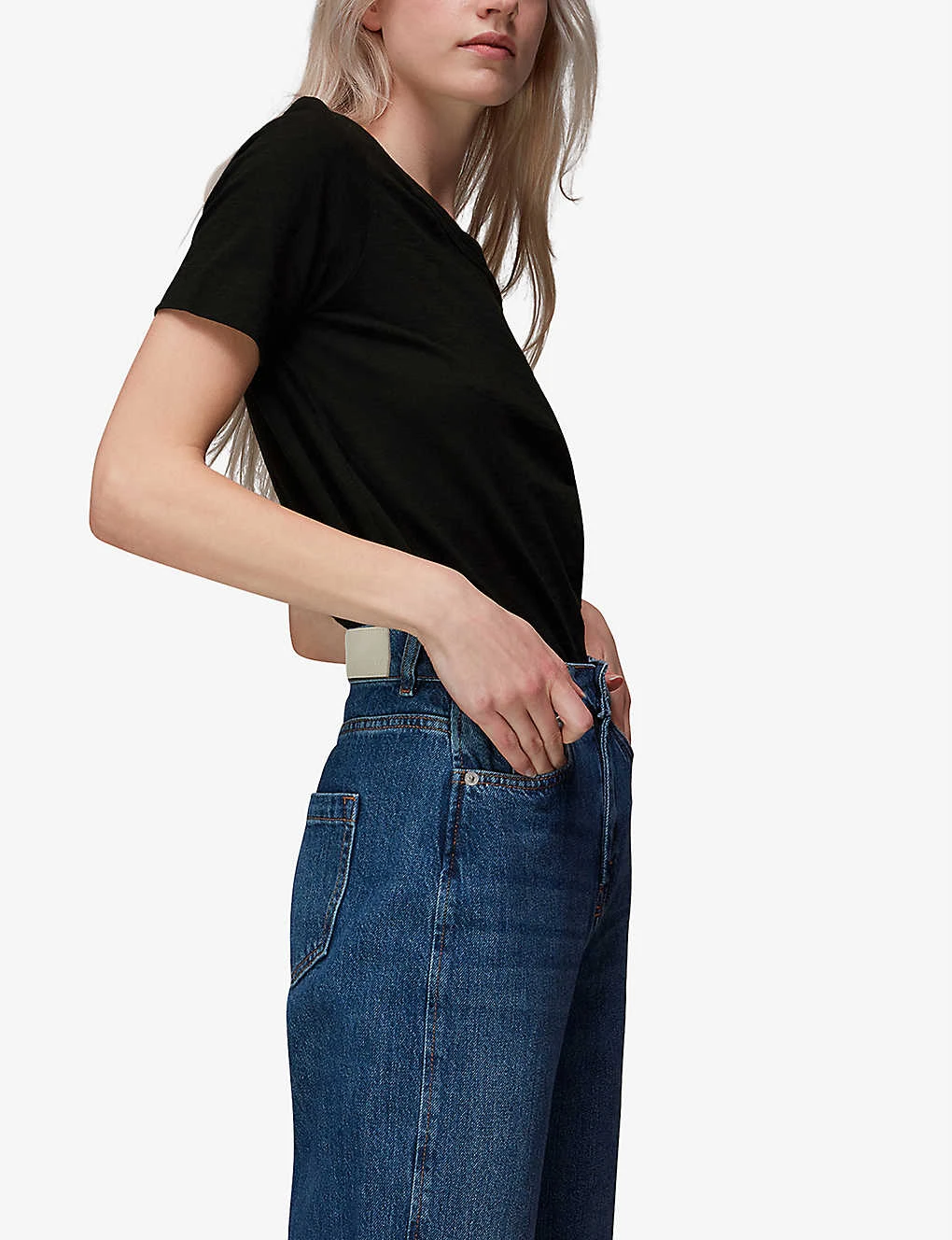 Whistles Rosa Double-trim Cotton T-shirt 8 Whistles Rosa Double-trim Cotton T-shirt - Image 6