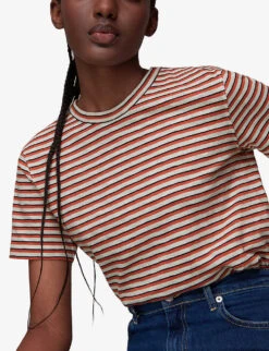 Whistles Emily Ultimate Striped Cotton T-shirt -VogueVibe Store R03953242 MULTICOLOURED ALT02