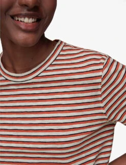 Whistles Emily Ultimate Striped Cotton T-shirt -VogueVibe Store R03953242 MULTICOLOURED ALT04