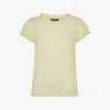 Whistles Laura Ruffled Linen T-shirt -VogueVibe Store R03957363 YELLOW M