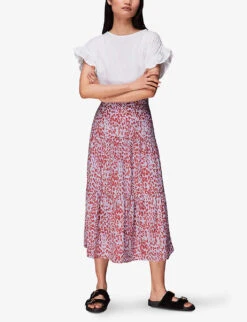 Whistles Summer Cheetah-print Woven Midi Skirt 10 Whistles Summer Cheetah-print Woven Midi Skirt -VogueVibe Store R03958304 MULTICOLOURED ALT02