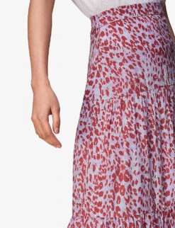 Whistles Summer Cheetah-print Woven Midi Skirt 12 Whistles Summer Cheetah-print Woven Midi Skirt -VogueVibe Store R03958304 MULTICOLOURED ALT04