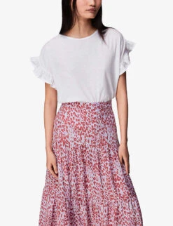 Whistles Summer Cheetah-print Woven Midi Skirt 13 Whistles Summer Cheetah-print Woven Midi Skirt -VogueVibe Store R03958304 MULTICOLOURED ALT05