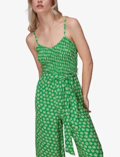 Whistles Daisy Floral-print Crepe Jumpsuit -VogueVibe Store R03967504 MULTICOLOURED ALT02