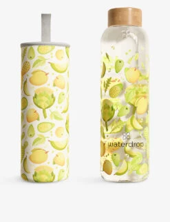 Edition Glow Graphic-print Glass Bottle 600ml -VogueVibe Store R03971047 ALT01