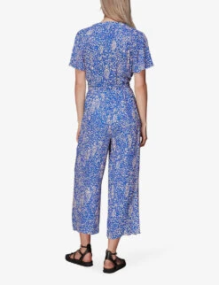 Whistles Jemma Animal-print Woven Jumpsuit -VogueVibe Store R03975835 MULTICOLOURED ALT02