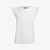 Whistles Broderie Frill-sleeve Cotton Top -VogueVibe Store R03975836 WHITE M