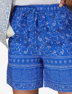 Whistles Bandana Floral-print High-rise Organic Cotton Shorts -VogueVibe Store R03981354 MULTICOLOURED ALT04