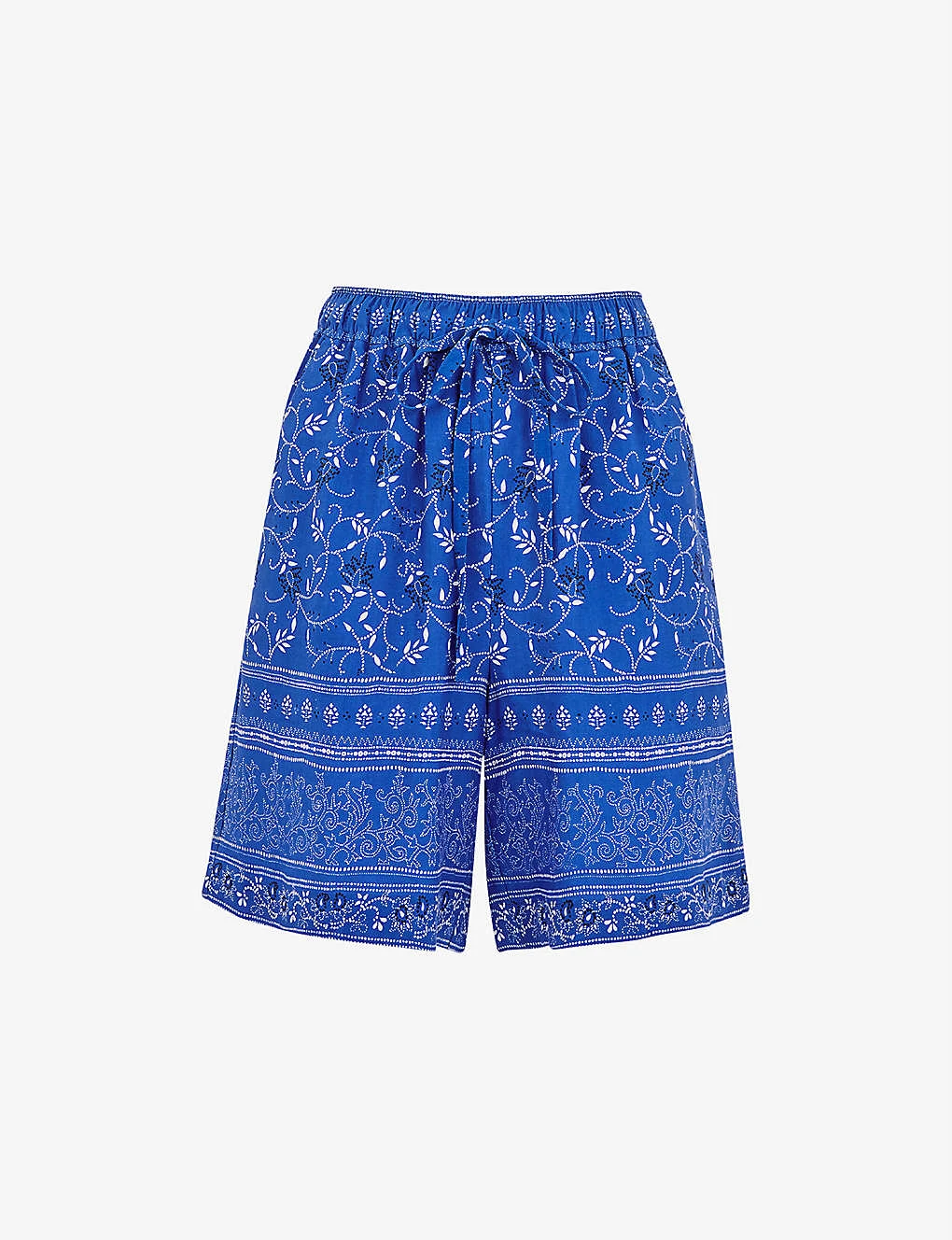 Whistles Bandana Floral-print High-rise Organic Cotton Shorts