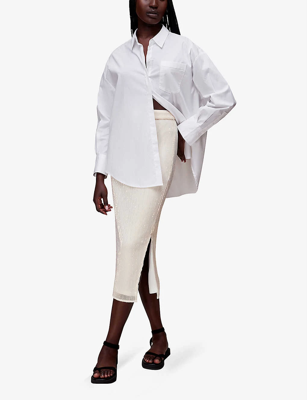 Whistles Sadie Sequined Recycled-polyester Midi Skirt 4 Whistles Sadie Sequined Recycled-polyester Midi Skirt - Image 2