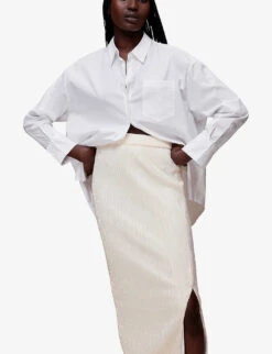 Whistles Sadie Sequined Recycled-polyester Midi Skirt 9 Whistles Sadie Sequined Recycled-polyester Midi Skirt -VogueVibe Store R03981357 PALEPINK ALT02