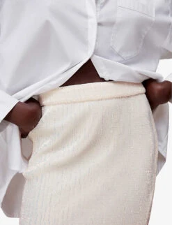 Whistles Sadie Sequined Recycled-polyester Midi Skirt 11 Whistles Sadie Sequined Recycled-polyester Midi Skirt -VogueVibe Store R03981357 PALEPINK ALT04