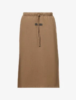 New Release 3 ESSENTIALS Logo-patch Cotton-jersey Skirt