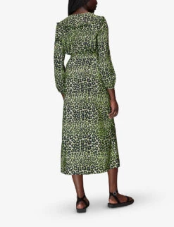 Whistles Fluro Animal Ruched Midi Skirt 10 Whistles Fluro Animal Ruched Midi Skirt -VogueVibe Store R03991791 MULTICOLOURED ALT03