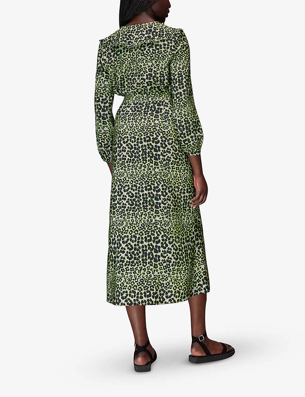 Whistles Fluro Animal Ruched Midi Skirt 6 Whistles Fluro Animal Ruched Midi Skirt - Image 4