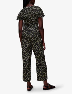 Whistles Graphic-print Woven Jumpsuit 10 Whistles Graphic-print Woven Jumpsuit -VogueVibe Store R03995740 BLACK ALT03
