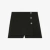 Maje Imaboo High-rise Logo-buttons Stretch-woven Skort -VogueVibe Store R03999940 NOIRGRIS M