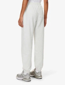 Branded Tapered High-rise Cotton-jersey Jogging Bottoms 10 Branded Tapered High-rise Cotton-jersey Jogging Bottoms -VogueVibe Store R04010186 LIGHTGREYMELANGE ALT03