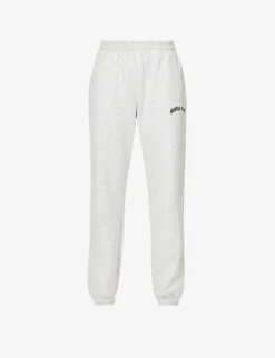 Branded Tapered High-rise Cotton-jersey Jogging Bottoms