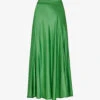 Whistles Hallie High-waisted Satin Midi Skirt -VogueVibe Store R04056797 MULTICOLOURED M