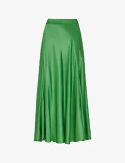 Whistles Hallie High-waisted Satin Midi Skirt