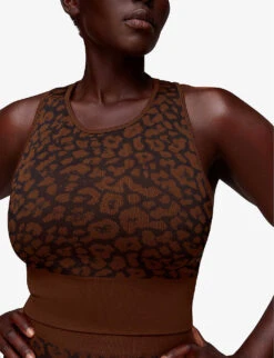 Whistles Animal-print Seamless Stretch-jersey Sports Bra -VogueVibe Store R04056801 MULTICOLOURED ALT04