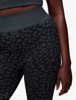 Whistles Animal-print Seamless Stretch-jersey Leggings 11 Whistles Animal-print Seamless Stretch-jersey Leggings -VogueVibe Store R04056803 BLACK ALT04