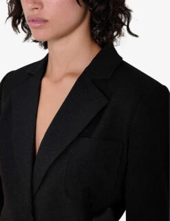 Ferran Tie-waist Recycled-polyester Blazer 11 Ferran Tie-waist Recycled-polyester Blazer -VogueVibe Store R04060925 BLACK ALT04