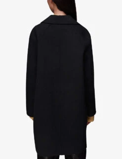 Whistles Double-faced Cocoon-shape Wool Coat -VogueVibe Store R04063906 BLACK ALT03