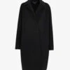 Whistles Double-faced Cocoon-shape Wool Coat -VogueVibe Store R04063906 BLACK M