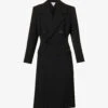 Bottega Veneta Double-breasted Padded-shoulder Regular-fit Wool Coat -VogueVibe Store R04064595 BLACK M