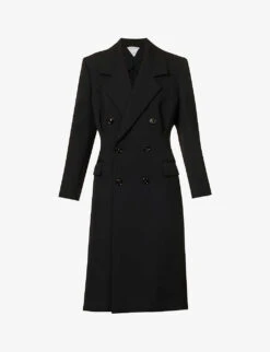 Bottega Veneta Double-breasted Padded-shoulder Regular-fit Wool Coat