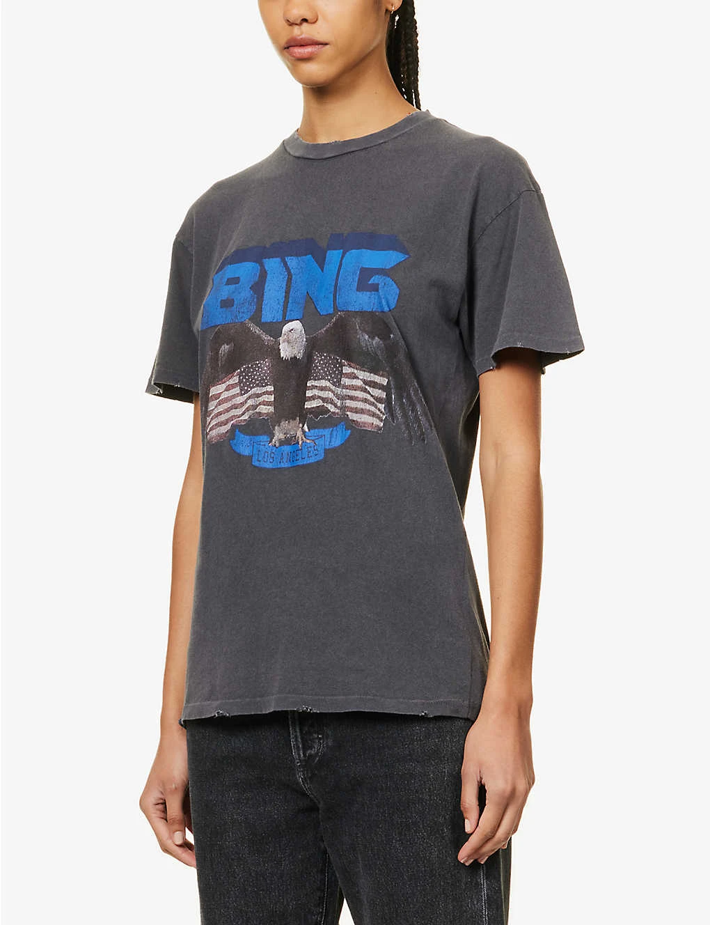 ANINE BING Vintage Logo-print Organic-cotton T-shirt 5 ANINE BING Vintage Logo-print Organic-cotton T-shirt - Image 3