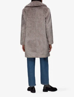 Whistles Imogen Collar-detail Faux-fur Coat -VogueVibe Store R04067953 MULTICOLOURED ALT03