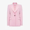Reiss Blair Peak-lapel Wool-blend Blazer -VogueVibe Store R04068035 PINK M