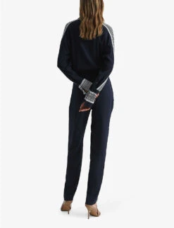 Reiss Selma Side-stripe Woven Jumpsuit 10 Reiss Selma Side-stripe Woven Jumpsuit -VogueVibe Store R04068341 NAVY ALT03