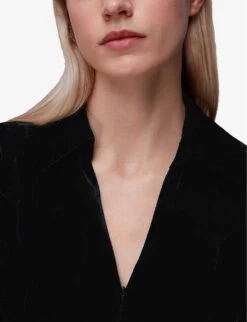 Whistles V-neckline Woven Jumpsuit -VogueVibe Store R04068736 BLACK ALT04