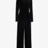 Whistles V-neckline Woven Jumpsuit 2 Whistles V-neckline Woven Jumpsuit -VogueVibe Store R04068736 BLACK M