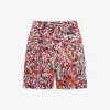 Reiss Lara Floral-print Mid-rise Woven Shorts -VogueVibe Store R04070712 PINK M