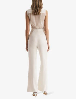 Reiss Dani Tuxedo Woven Jumpsuit -VogueVibe Store R04075257 IVORY ALT03