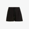 AllSaints Aleida Drawstring Stretch-woven Shorts 1 AllSaints Aleida Drawstring Stretch-woven Shorts -VogueVibe Store R04080466 BLACK M