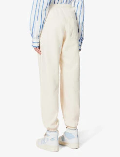 Exercise Often Text-print Cotton-jersey Jogging Bottoms -VogueVibe Store R04081051 CREAMOCEAN ALT03